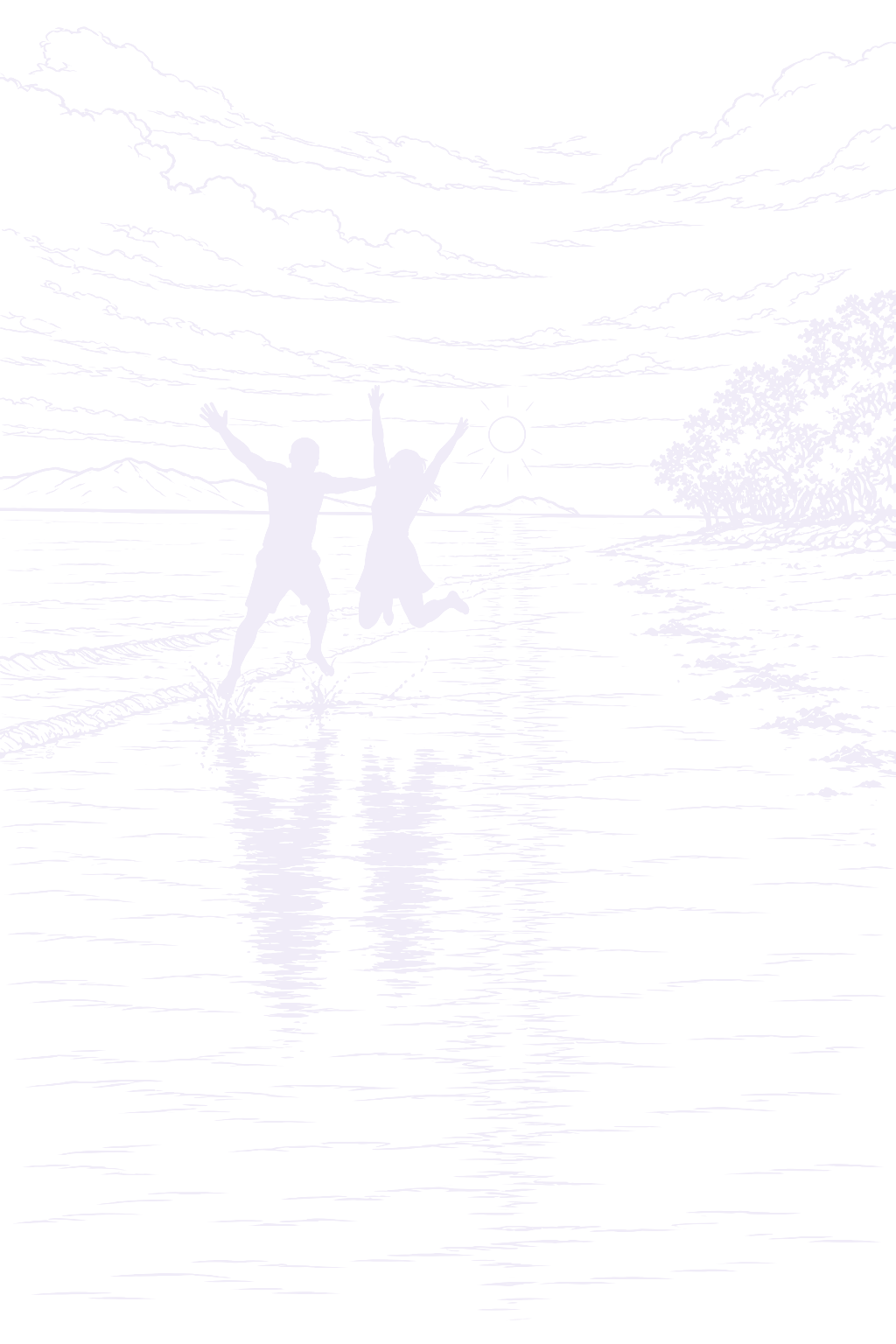 The same moment redrawn as line art